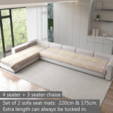 Anti-Slip Floral Velvet Sofa Cover For L4+3 Seater Sofa
