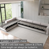 Anti-Slip Floral Velvet Sofa Cover For L4+3 Seater Sofa