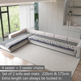 Anti-Slip Floral Velvet Sofa Cover For L4+3 Seater Sofa