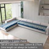 Anti-Slip Floral Velvet Sofa Cover For L4+3 Seater Sofa