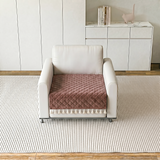 Holland Quilted Soft Velvet Sofa Seat Cover Mat For 1 Seater with Decorative Handcrafted Tassel