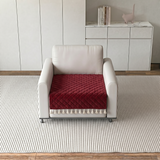 Holland Quilted Soft Velvet Sofa Seat Cover Mat For 1 Seater with Decorative Handcrafted Tassel