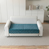 Holland Quilted Soft Velvet Sofa Seat Cover Mat For 2 Seater with Decorative Handcrafted Tassel