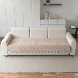 Holland Quilted Soft Velvet Sofa Seat Cover Mat For 3 Seater with Decorative Handcrafted Tassel