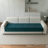 Holland Quilted Soft Velvet Sofa Seat Cover Mat For 3 Seater with Decorative Handcrafted Tassel