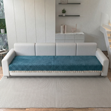 Holland Quilted Soft Velvet Sofa Seat Cover Mat For 4 Seater with Decorative Handcrafted Tassel