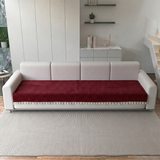 Holland Quilted Soft Velvet Sofa Seat Cover Mat For 4 Seater with Decorative Handcrafted Tassel