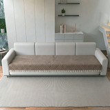 Holland Quilted Soft Velvet Sofa Seat Cover Mat For 4 Seater with Decorative Handcrafted Tassel