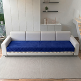 Holland Quilted Soft Velvet Sofa Seat Cover Mat For 4 Seater with Decorative Handcrafted Tassel