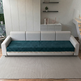 Holland Quilted Soft Velvet Sofa Seat Cover Mat For 4 Seater with Decorative Handcrafted Tassel