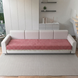 Holland Quilted Soft Velvet Sofa Seat Cover Mat For 4 Seater with Decorative Handcrafted Tassel