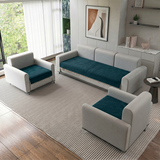 Holland Quilted Soft Velvet Sofa Seat Cover Mat For 5 Seater (3+1+1) with Decorative Handcrafted Tassel