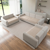 Holland Quilted Soft Velvet Sofa Seat Cover Mat For 7 Seater (3+2+2) with Decorative Handcrafted Tassel