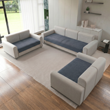 Holland Quilted Soft Velvet Sofa Seat Cover Mat For 7 Seater (3+2+2) with Decorative Handcrafted Tassel