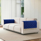 Holland Quilted Soft Velvet Sofa Armrest Cover with Decorative Handcrafted Tassel (Pack of 2)