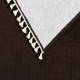 Holland Quilted Soft Velvet Sofa Seat Cover Mat For 1 Seater with Decorative Handcrafted Tassel