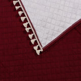 Holland Quilted Soft Velvet Sofa Seat Cover Mat For 1 Seater with Decorative Handcrafted Tassel