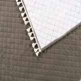 Holland Quilted Soft Velvet Sofa Seat Cover Mat For 1 Seater with Decorative Handcrafted Tassel