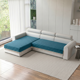 Holland Quilted Soft Velvet Sofa Seat Cover Mat For L Shape 4 Seater (L2+2) with Decorative Handcrafted Tassel