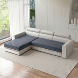 Holland Quilted Soft Velvet Sofa Seat Cover Mat For L Shape 4 Seater (L2+2) with Decorative Handcrafted Tassel