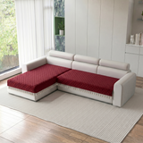 Holland Quilted Soft Velvet Sofa Seat Cover Mat For L Shape 4 Seater (L2+2) with Decorative Handcrafted Tassel
