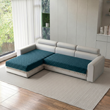 Holland Quilted Soft Velvet Sofa Seat Cover Mat For L Shape 4 Seater (L2+2) with Decorative Handcrafted Tassel