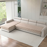 Holland Quilted Soft Velvet Sofa Seat Cover Mat For L Shape  Seater ( L3+2 ) with Decorative Handcrafted Tassel