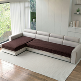Holland Quilted Soft Velvet Sofa Seat Cover Mat For L Shape  Seater ( L3+2 ) with Decorative Handcrafted Tassel
