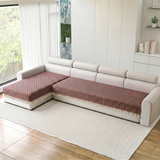 Holland Quilted Soft Velvet Sofa Seat Cover Mat For L Shape  Seater ( L3+2 ) with Decorative Handcrafted Tassel