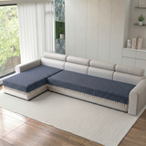 Holland Quilted Soft Velvet Sofa Seat Cover Mat For L Shape  Seater ( L3+2 ) with Decorative Handcrafted Tassel