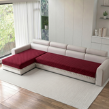 Holland Quilted Soft Velvet Sofa Seat Cover Mat For L Shape  Seater ( L3+2 ) with Decorative Handcrafted Tassel