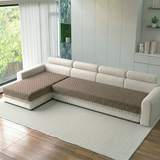 Holland Quilted Soft Velvet Sofa Seat Cover Mat For L Shape  Seater ( L3+2 ) with Decorative Handcrafted Tassel