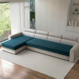 Holland Quilted Soft Velvet Sofa Seat Cover Mat For L Shape  Seater ( L3+2 ) with Decorative Handcrafted Tassel