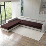 Holland Quilted Soft Velvet Sofa Seat Cover Mat For L Shape 6 Seater ( L3+3 ) with Decorative Handcrafted Tassel