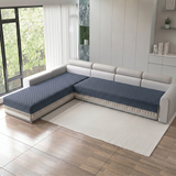 Holland Quilted Soft Velvet Sofa Seat Cover Mat For L Shape 6 Seater ( L3+3 ) with Decorative Handcrafted Tassel