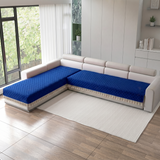 Holland Quilted Soft Velvet Sofa Seat Cover Mat For L Shape 6 Seater ( L3+3 ) with Decorative Handcrafted Tassel