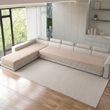Holland Quilted Soft Velvet Sofa Seat Cover Mat For L Shape 7 Seater ( L4+3 ) with Decorative Handcrafted Tassel