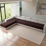 Holland Quilted Soft Velvet Sofa Seat Cover Mat For L Shape 7 Seater ( L4+3 ) with Decorative Handcrafted Tassel