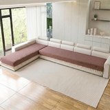 Holland Quilted Soft Velvet Sofa Seat Cover Mat For L Shape 7 Seater ( L4+3 ) with Decorative Handcrafted Tassel