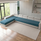 Holland Quilted Soft Velvet Sofa Seat Cover Mat For L Shape 7 Seater ( L4+3 ) with Decorative Handcrafted Tassel