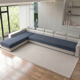 Holland Quilted Soft Velvet Sofa Seat Cover Mat For L Shape 7 Seater ( L4+3 ) with Decorative Handcrafted Tassel