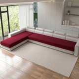 Holland Quilted Soft Velvet Sofa Seat Cover Mat For L Shape 7 Seater ( L4+3 ) with Decorative Handcrafted Tassel