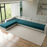 Holland Quilted Soft Velvet Sofa Seat Cover Mat For L Shape 7 Seater ( L4+3 ) with Decorative Handcrafted Tassel