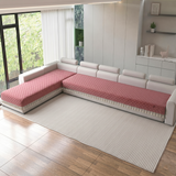 Holland Quilted Soft Velvet Sofa Seat Cover Mat For L Shape 7 Seater ( L4+3 ) with Decorative Handcrafted Tassel