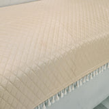 Holland Quilted Soft Velvet Sofa Seat Cover Mat For 1 Seater with Decorative Handcrafted Tassel