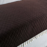Holland Quilted Soft Velvet Sofa Seat Cover Mat For 1 Seater with Decorative Handcrafted Tassel