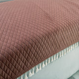 Holland Quilted Soft Velvet Sofa Seat Cover Mat For 1 Seater with Decorative Handcrafted Tassel