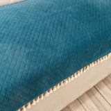 Holland Quilted Soft Velvet Sofa Seat Cover Mat For 1 Seater with Decorative Handcrafted Tassel