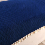 Holland Quilted Soft Velvet Sofa Seat Cover Mat For 1 Seater with Decorative Handcrafted Tassel