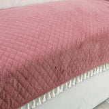 Holland Quilted Soft Velvet Sofa Seat Cover Mat For 1 Seater with Decorative Handcrafted Tassel